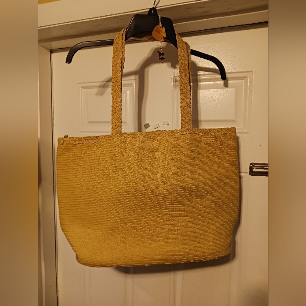 Coldwater Creek Natural Vegan Handbag 👜New!👛With Attached Coin Purse Gift. 🎁 - Picture 4 of 11